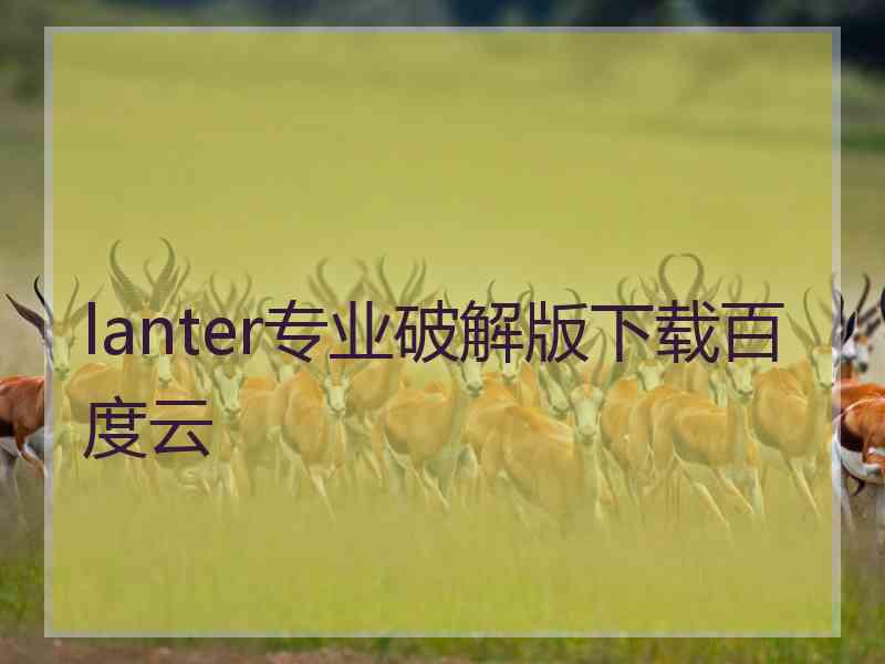 lanter专业破解版下载百度云