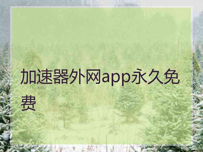 加速器外网app永久免费