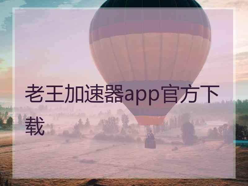 老王加速器app官方下载