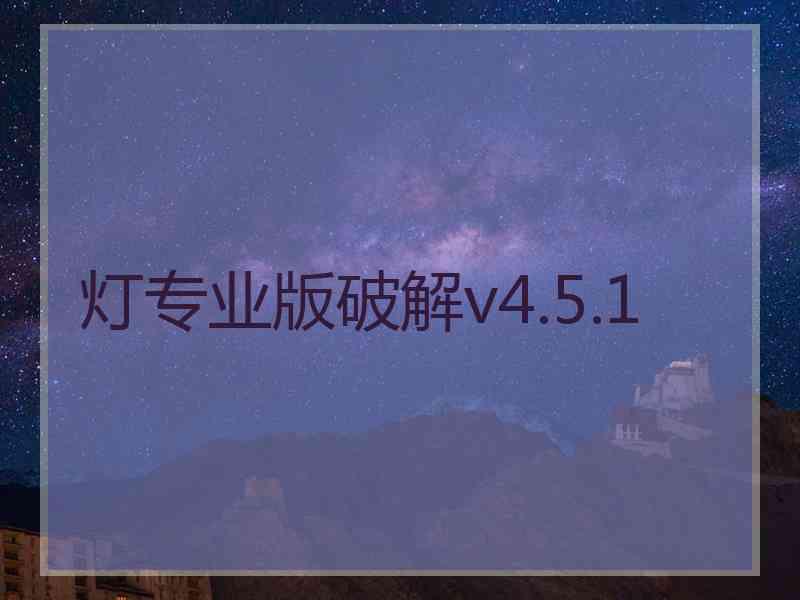 灯专业版破解v4.5.1