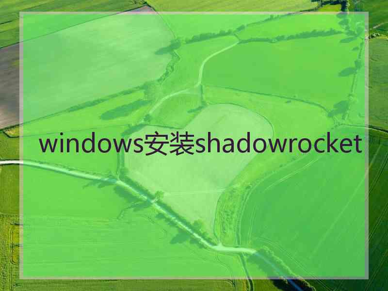 windows安装shadowrocket