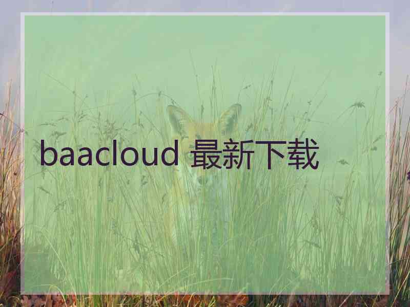 baacloud 最新下载