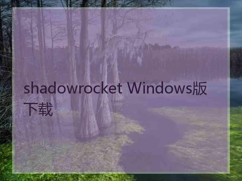 shadowrocket Windows版下载