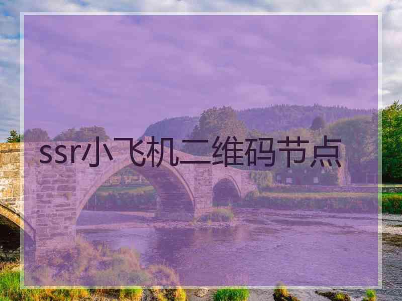 ssr小飞机二维码节点