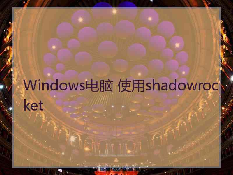 Windows电脑 使用shadowrocket