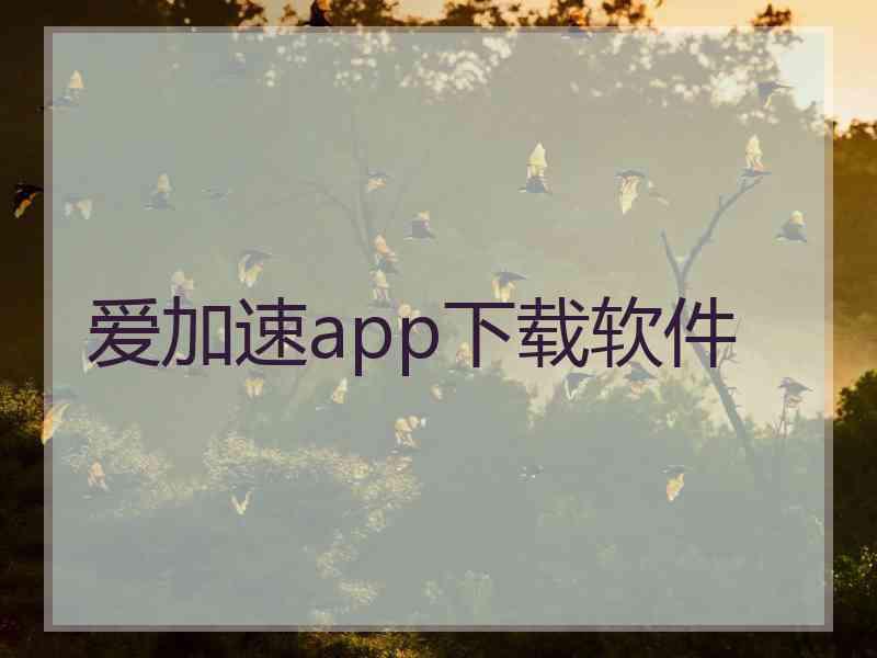 爱加速app下载软件