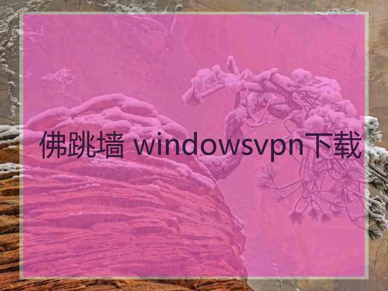 佛跳墙 windowsvpn下载