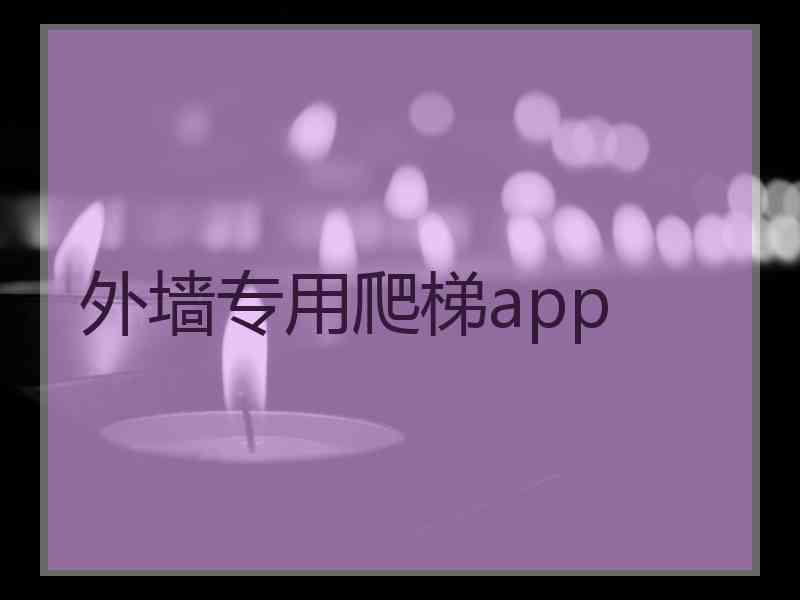 外墙专用爬梯app