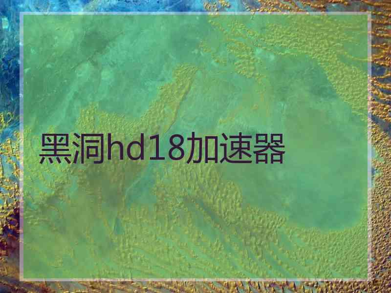 黑洞hd18加速器