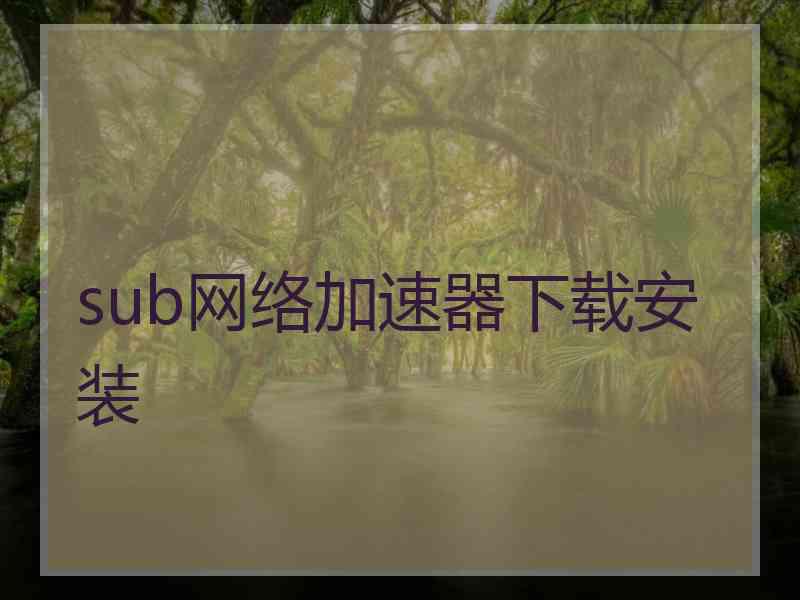 sub网络加速器下载安装